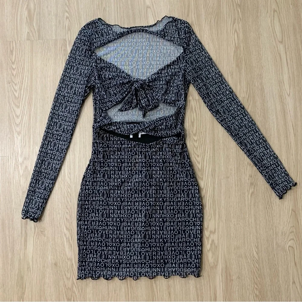 Princess polly long sleeve mesh cut out mini dress nwot - Picture 5 of 5